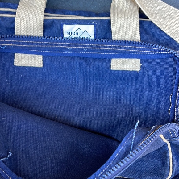 Vintage high Sierra messenger duffle bag shoulder travel bag navy - Picture 6 of 7